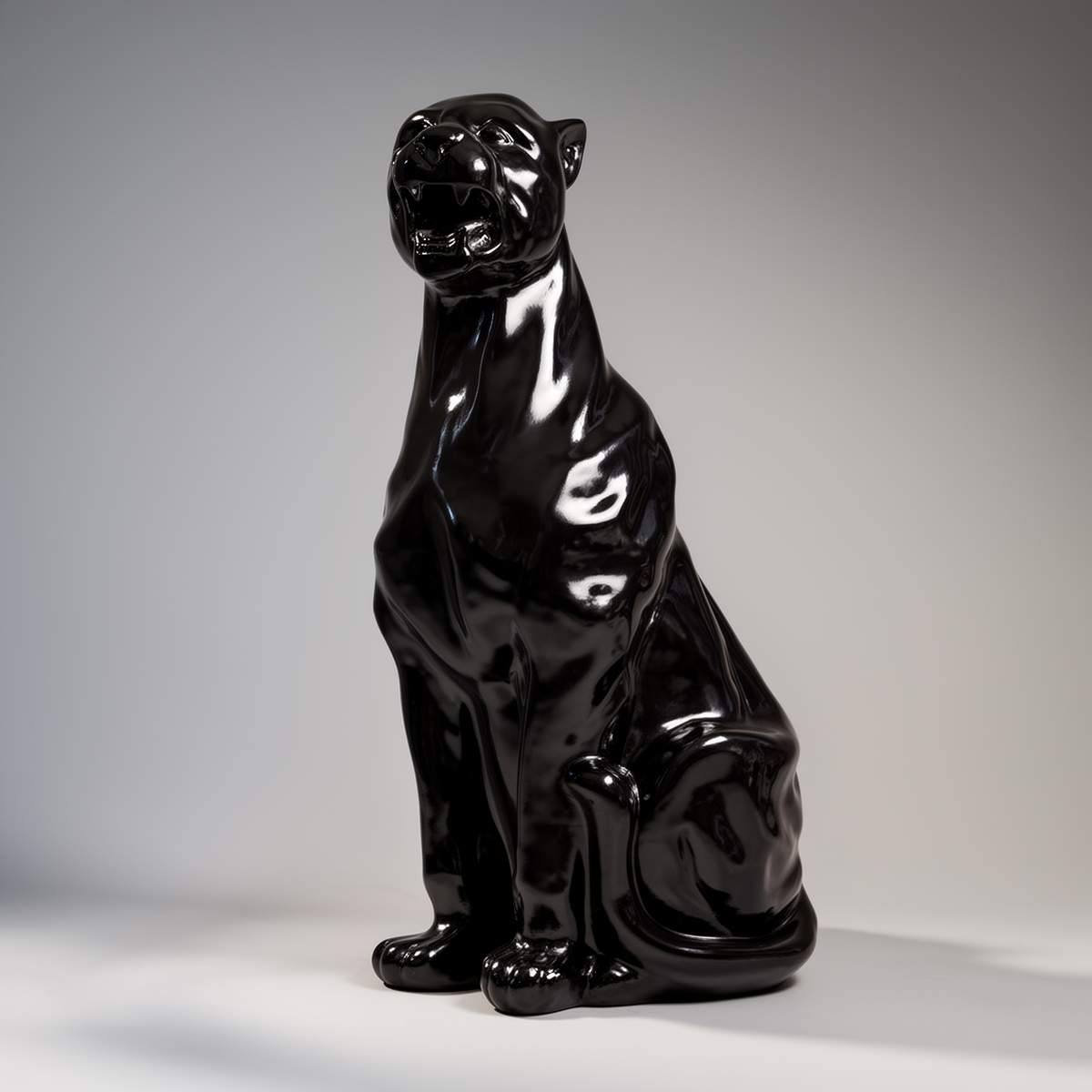 Dekorative Panther Sitzend XXL Figur