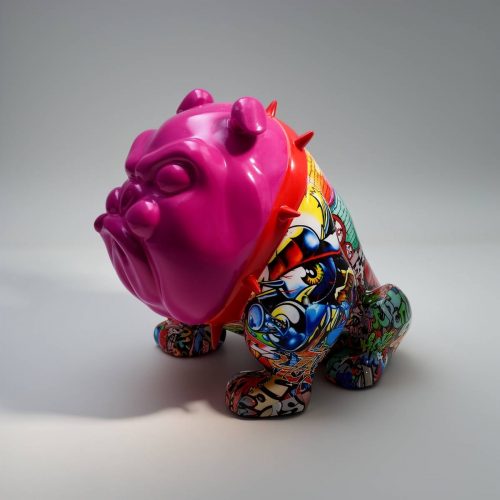 Bulldog Avella Hund 55 cm - Graffiti