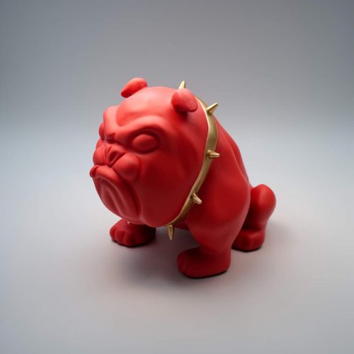 Bulldog Avella 55cm Hund - rote Matte