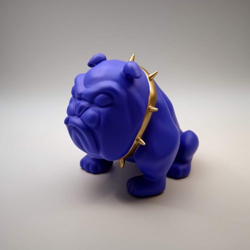 Hund Bulldogge Avella 55cm - Matt Blau