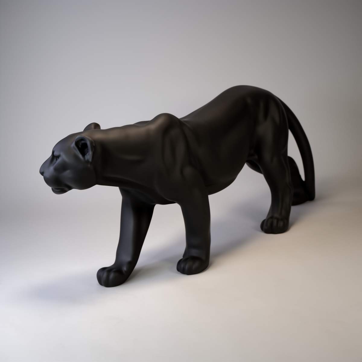 Lebensgrosse Stehende Panther Dekofigur Matt – Bild 2