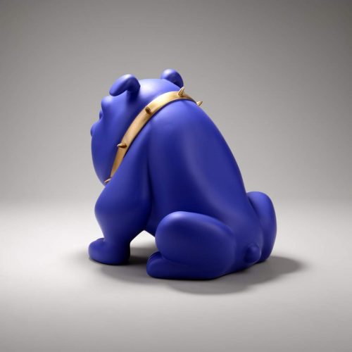 Hund Bulldogge Avella 55cm - Matt Blau