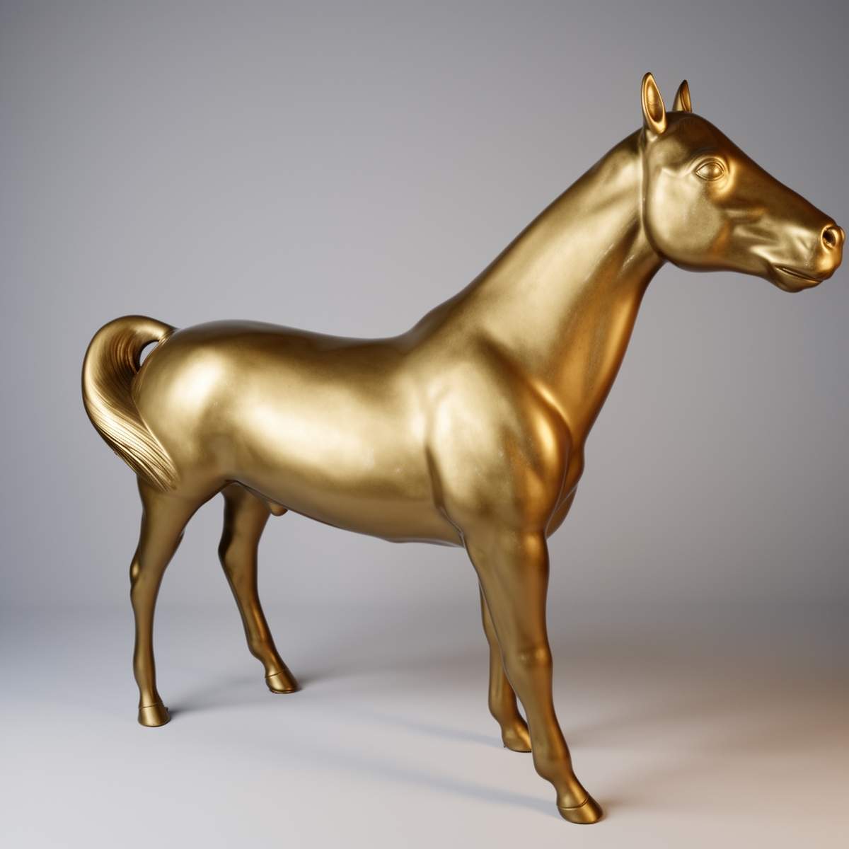Lebensgroße Pferdefigur Metallic – Bild 4