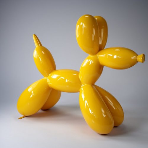 Großer gelber Ballonhund Dekorationsfigur