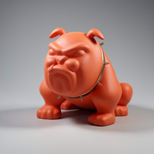 Hund Bulldog Avella 22cm - Matt Orange