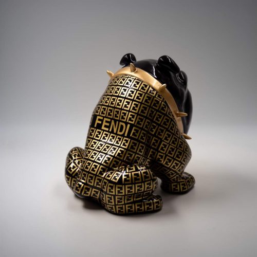Bulldoggenfigur Avella 22 cm – Motiv F beklebt