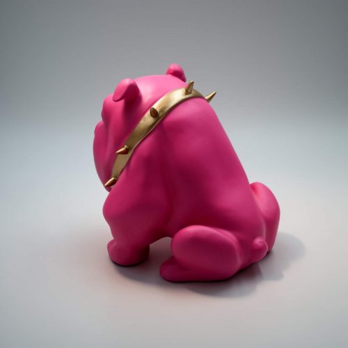 Bulldog Avella 55cm Hund - rosa Matte