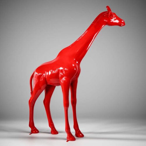 Große lebensgroße Giraffenfigur - Seegrün