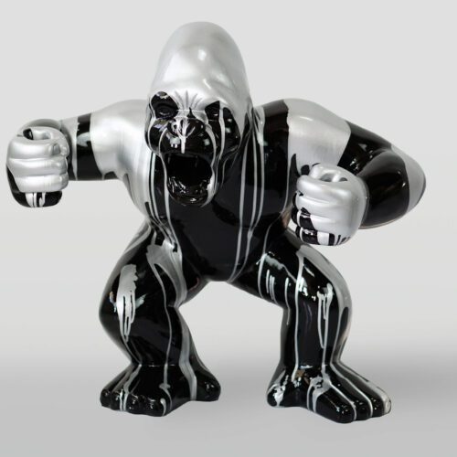 Czarny goryl L - srebrny trash