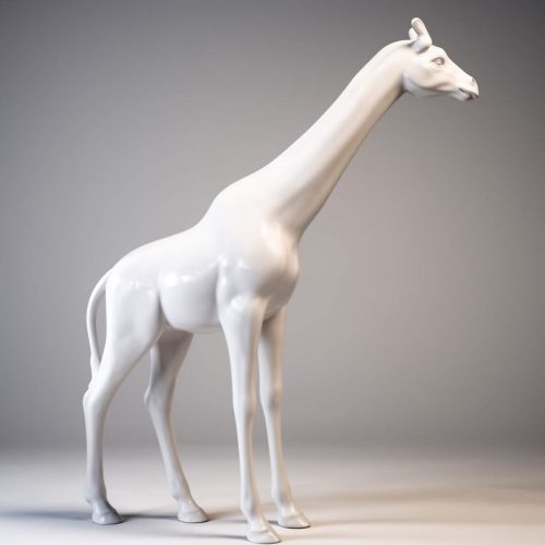 Große Giraffenfigur in natürlicher Größe – weiß