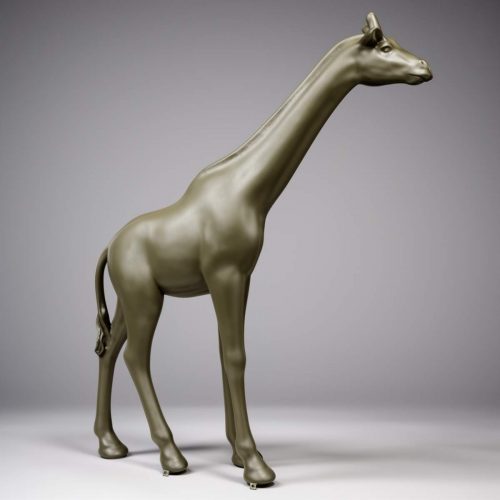 Große Giraffenfigur in natürlicher Größe – weiß