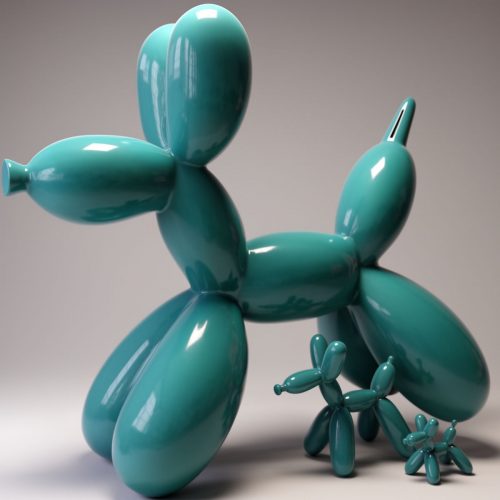 Ballonhund Große Dekorative Figur - Türkis