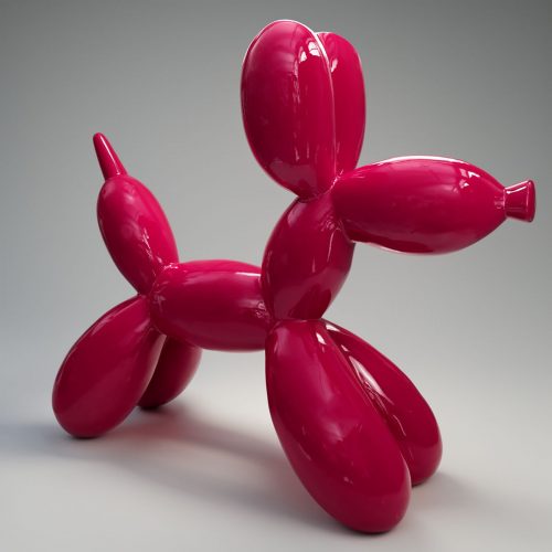 Luftballon Hund Große Dekorative Figur - Rosa