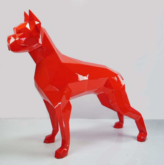 czerwony pies geometryczny