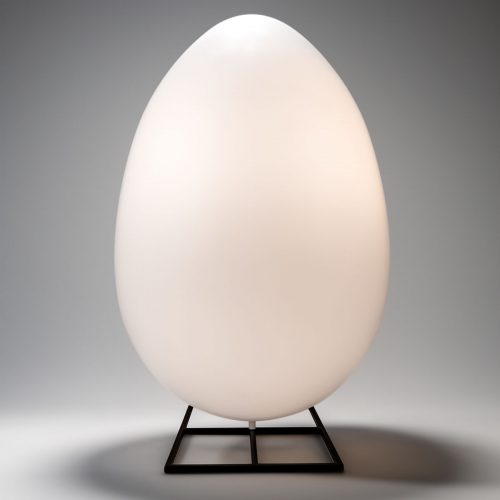 Dekorative Figur Weißes Osterei XXL – Quadratische Basis