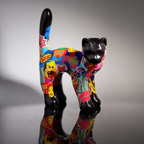 Dekorative kleine stehende Katzenfigur - Comics