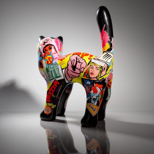 Dekorative kleine stehende Katzenfigur - Comics