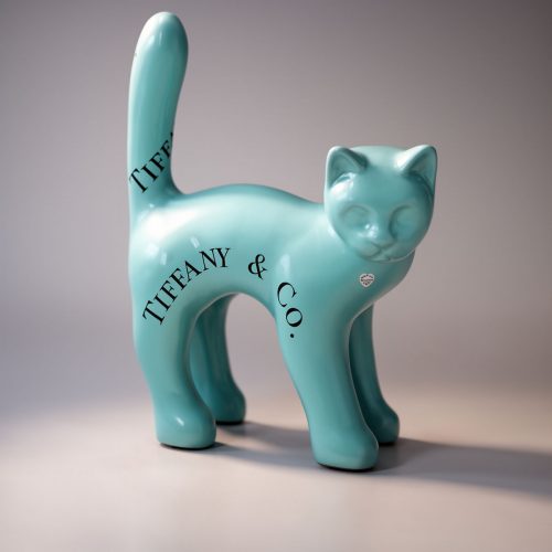 Dekorative kleine stehende Katzenfigur - T