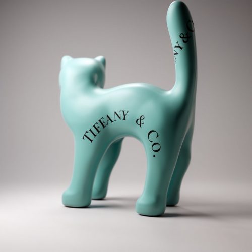 Dekorative kleine stehende Katzenfigur - T