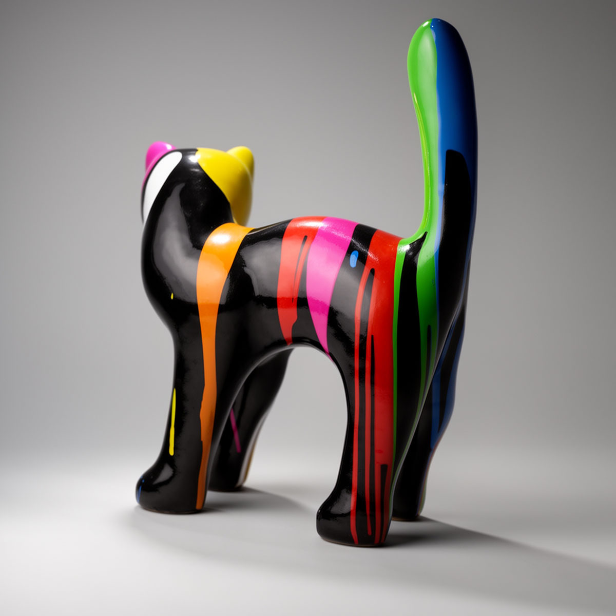 Dekorative kleine stehende Katzenfigur - Trash – Bild 2