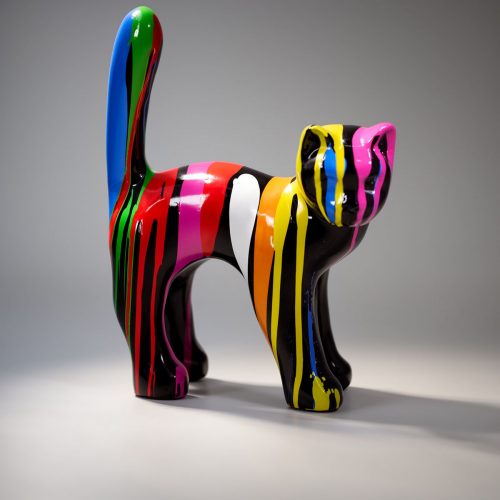 Dekorative kleine stehende Katzenfigur - Trash