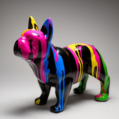 Stehende Französische Bulldoggenfigur - Trash