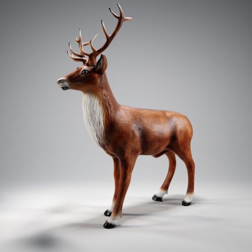 Dekorative 3D-Figur - Großer Hirsch in natürlicher Farbgebung