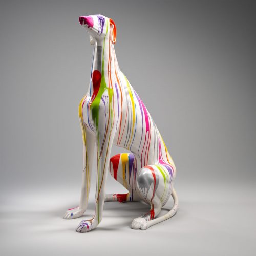 Große Greyhound-Hundefigur - Trash