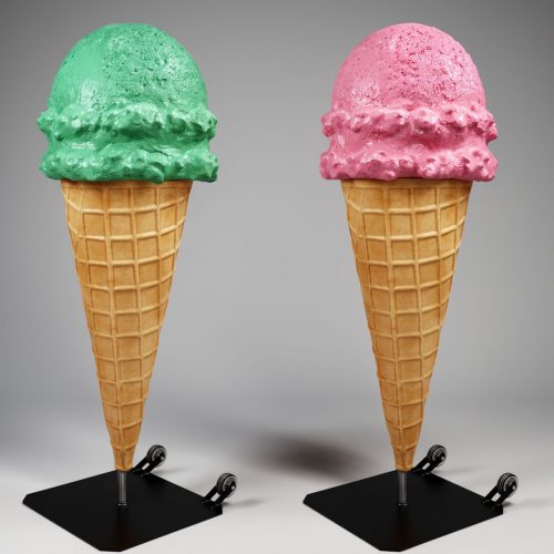 Werbefigur für Kugel-Eis - Minzgrün