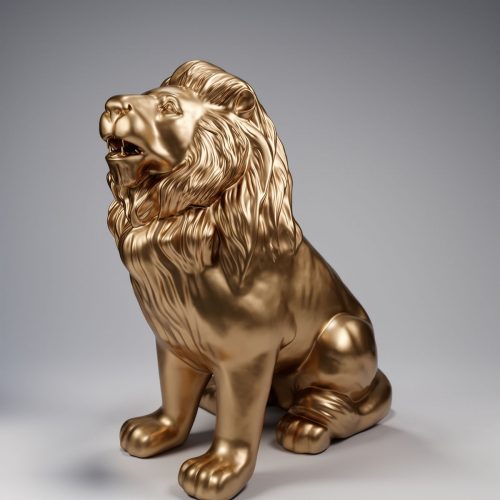 Dekorative Figur Löwe Sitzend - Gold