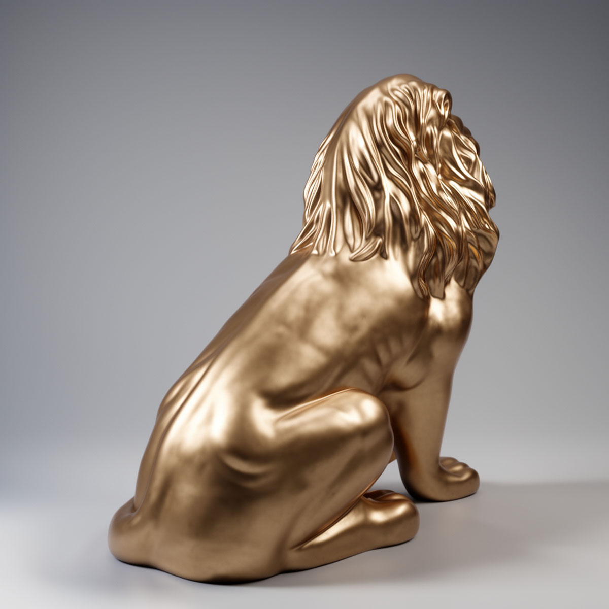 Dekorative Figur Löwe Sitzend - Gold – Bild 3