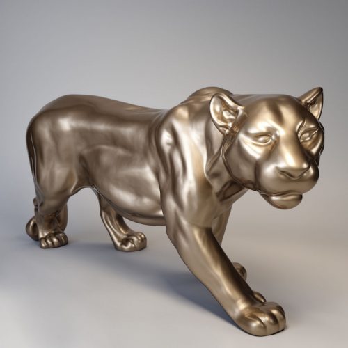 Stehender Panther in Lebensgröße - Metallisches Gold
