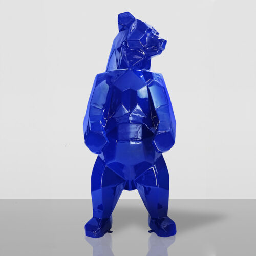 Große Figur Bär Quadrat - Blau