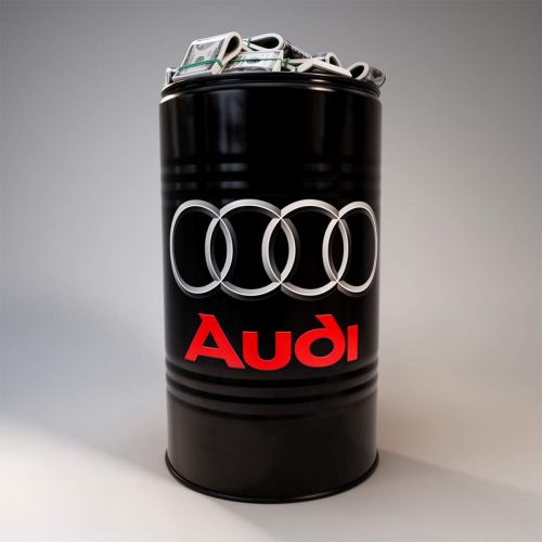 Kleines Fass mit Dollar – Audi