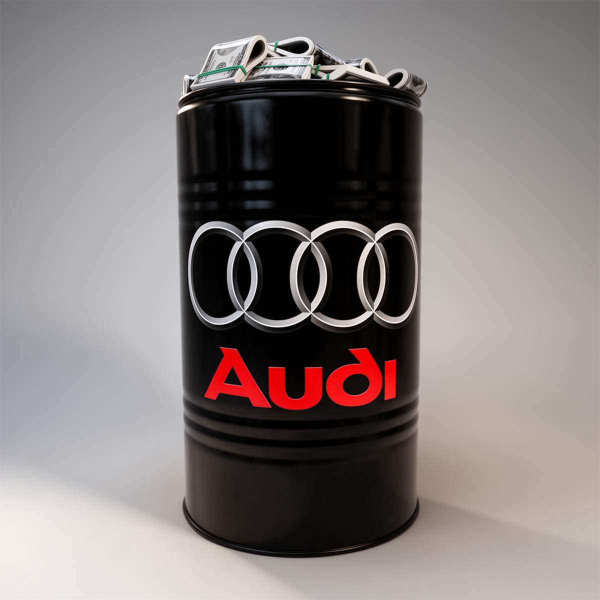 Kleines Fass mit Dollar – Audi – Bild 2