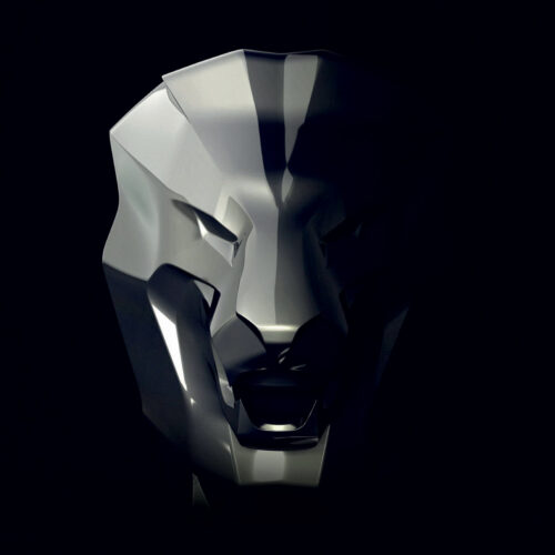 Exklusive Löwenfigur - Silber Glanz