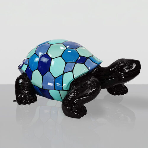 Große Figur einer gehenden blauen Schildkröte - Blue Smartie