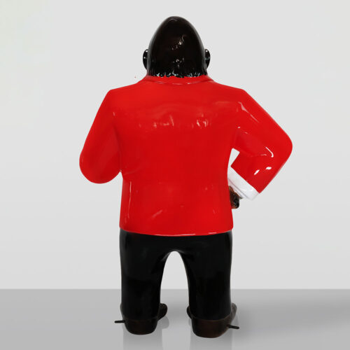 Dekorative Figur eines stehenden Gorillas im Anzug