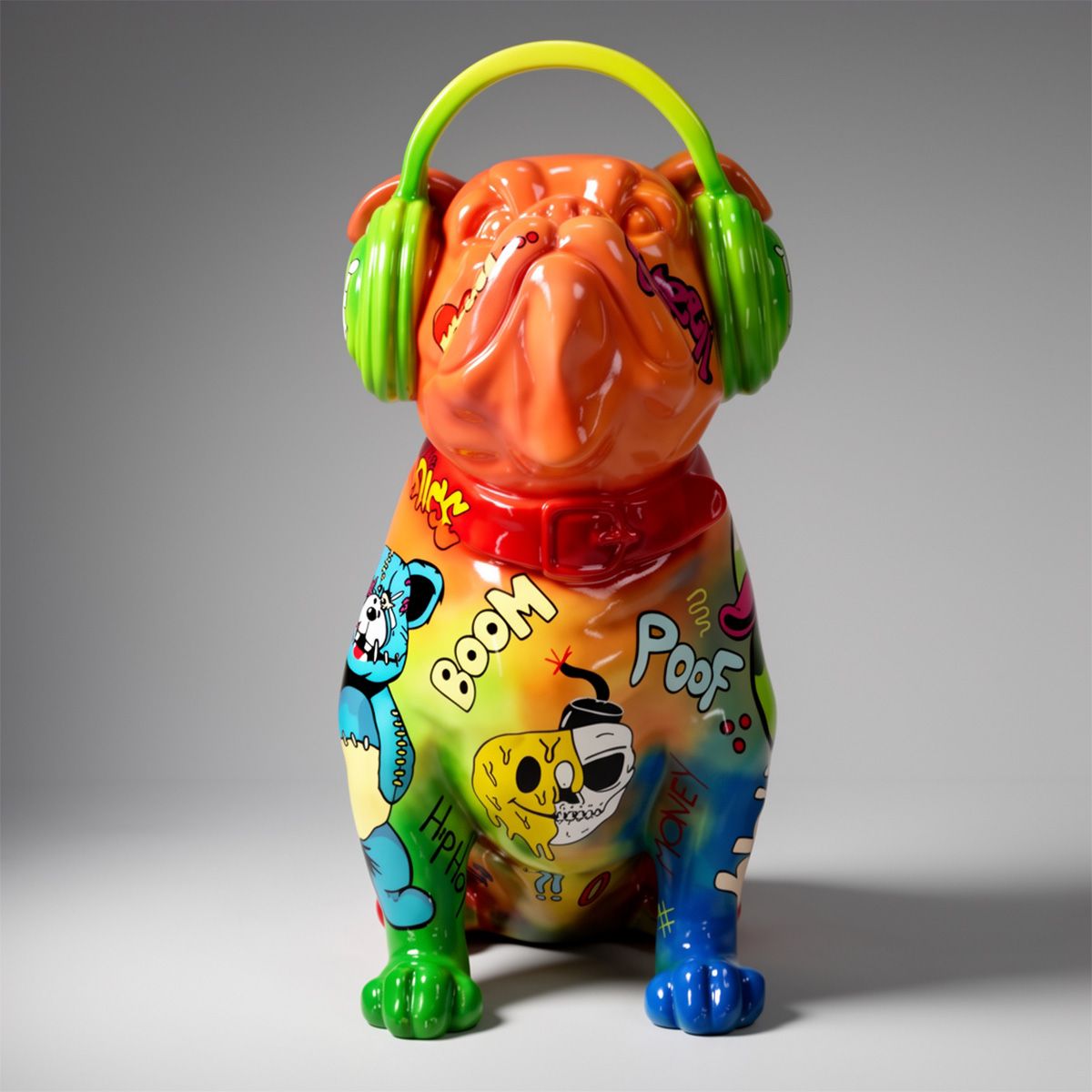 Bulldog mit Kopfhörern - Pop Art – Bild 5