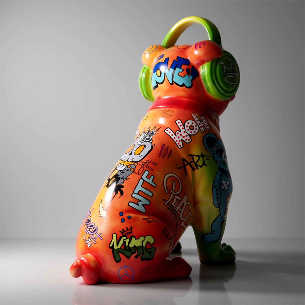 Bulldog mit Kopfhörern - Pop Art – Bild 4