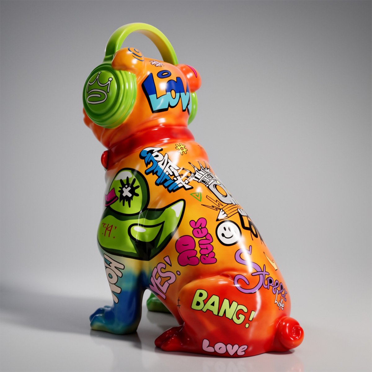 Bulldog mit Kopfhörern - Pop Art – Bild 3
