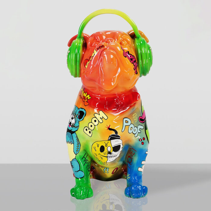 Bulldog mit Kopfhörern - Pop Art – Bild 3