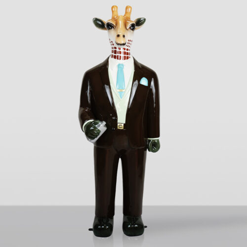 Dekorative Figur Stehende Giraffe im Anzug