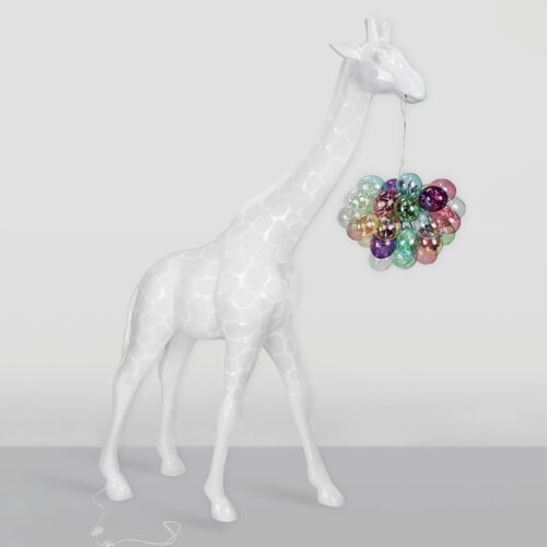 Große Giraffe 230 cm Lampe – Weiße Version mit Flecken