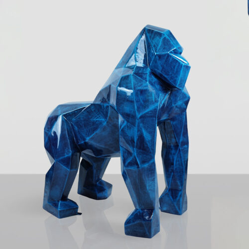 Quadratischer Gorilla – Blaue Patina