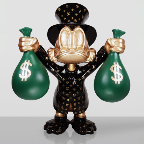 Dekorative Figur – Kleiner Dagobert Duck mit Geldsäcken
