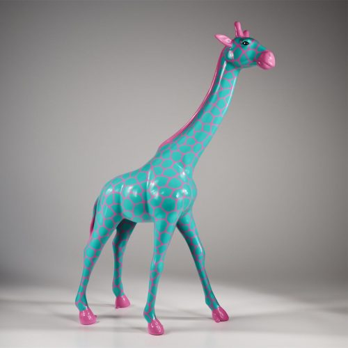 Große Giraffe 230CM Rosa Version mit Céladon-Flecken