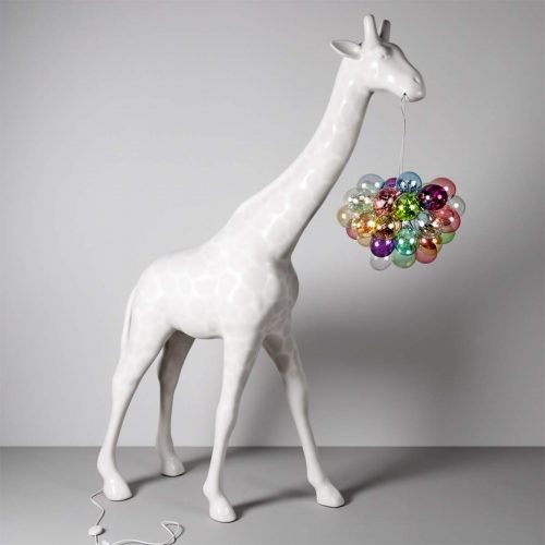 Large Giraffe 230cm Lamp – White with Spots Version