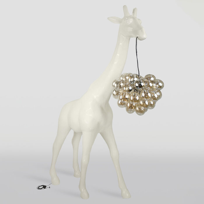 Große Giraffe 230cm Lampe – Beige Version mit Flecken