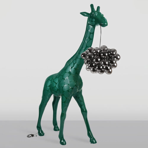 Große Giraffe 230cm Lampe – Grüne Version mit Flecken